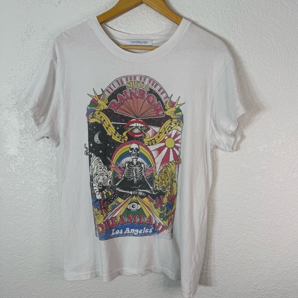 Daydreamer LA Rolling Stones She’s a Rainbow Graphic Tee Festival Band Casual - Picture 1 of 4